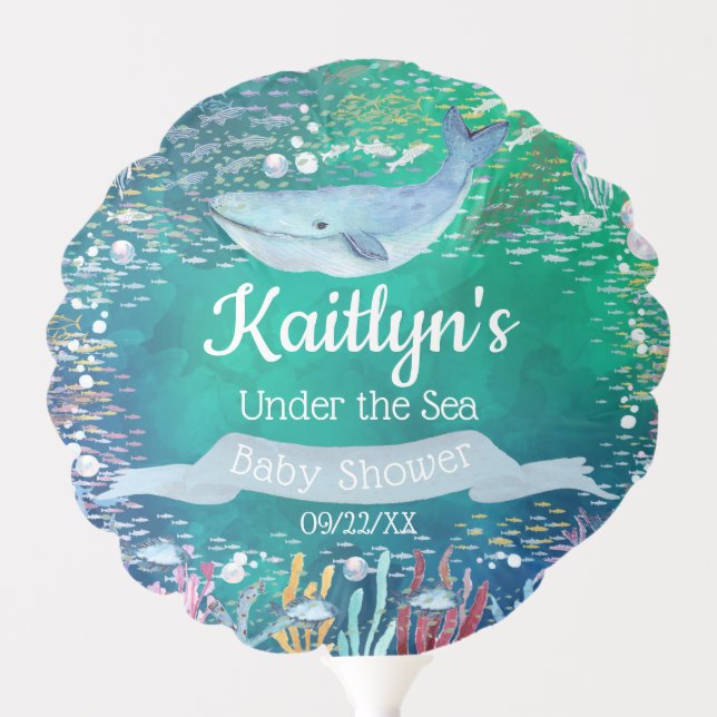 Under The Sea | Ocean Themed Baby Shower Balloon (Front)