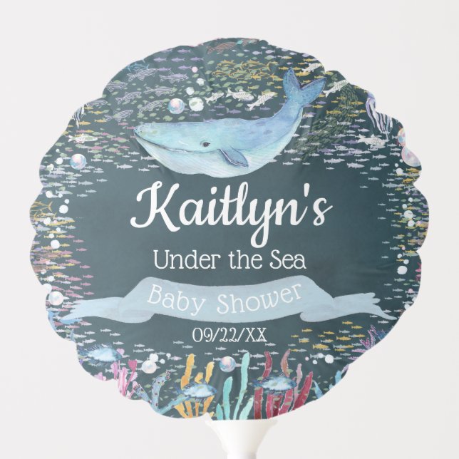 Under The Sea | Ocean Themed Baby Shower Balloon (Front)