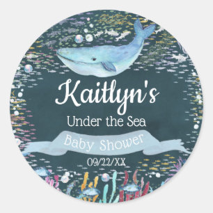 Under The Sea Ocean Themed Baby Shower Classic Round Sticker