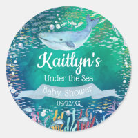 Under The Sea | Ocean Themed Baby Shower Classic Round Sticker