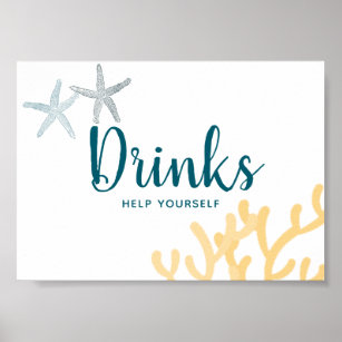 Under The Sea Ocean Themed Baby Shower Drinks Sign Zazzle Com