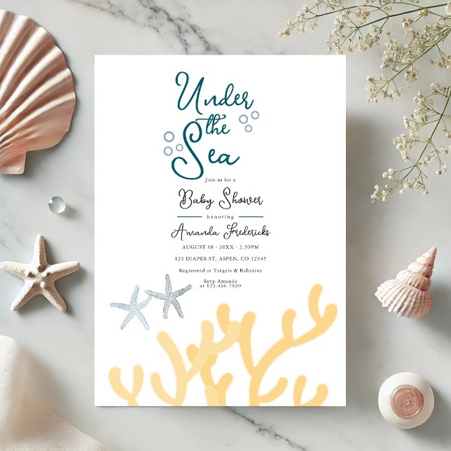 Under the Sea Ocean themed Baby Shower Invitation (Under the Sea Ocean themed Baby Shower Invitation)