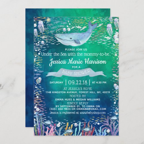 Under The Sea  Ocean Themed Baby Shower Invitation