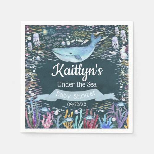 Under The Sea  Ocean Themed Baby Shower Napkins