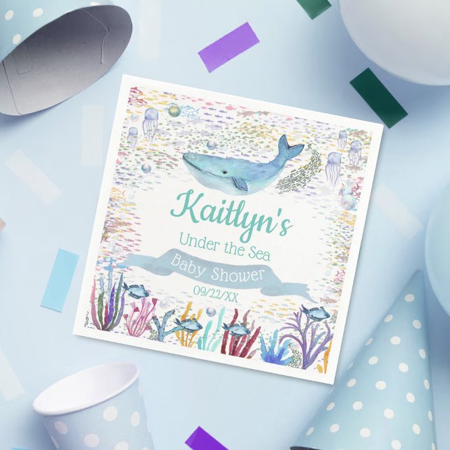 Under The Sea | Ocean Themed Baby Shower Napkins (Creator Uploaded)