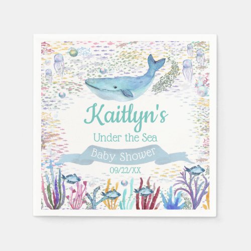 Under The Sea  Ocean Themed Baby Shower Napkins