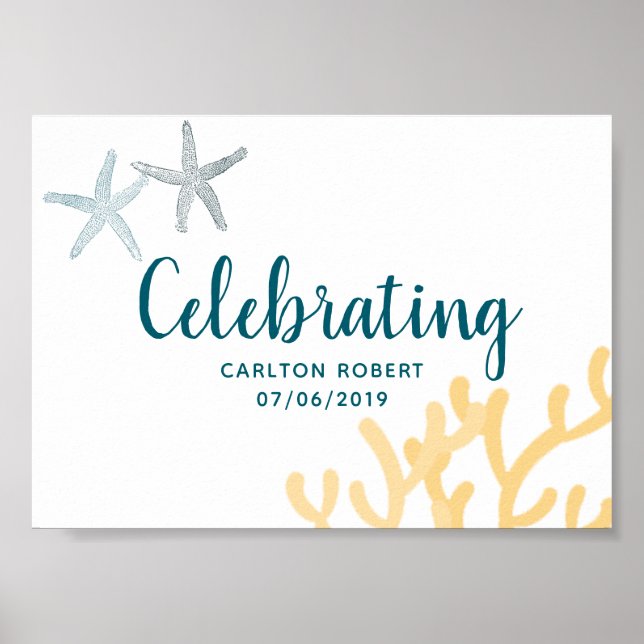 Under the Sea Ocean themed Baby Shower Sign (Front)