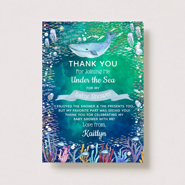 Under The Sea | Ocean Themed Baby Shower Thank You Card (Creator Uploaded)