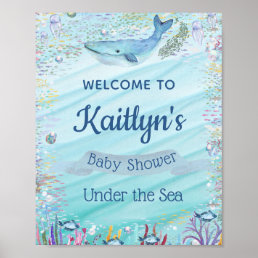 Under The Sea | Ocean Themed Baby Shower Welcome Poster