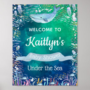 Under The Sea Ocean Themed Baby Shower Welcome Poster