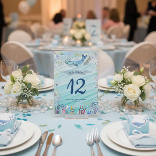 Under The Sea Ocean Themed Party Table Number