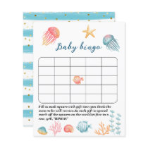 Under the Sea Ocean Watercolor baby shower bingo g