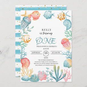 Under the Sea Ocean Watercolor Baby Shower Invitation