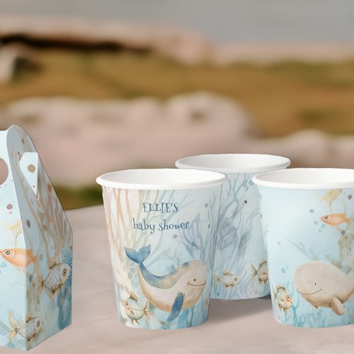 Under the Sea Ocean Whale Baby Shower Paper Cups