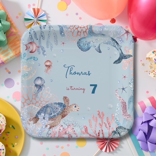 Under the Sea ocean's creatures kids birthday Paper Plates (Creator Uploaded)