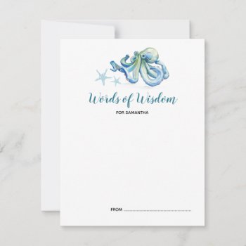 Under The Sea Octopus Baby Shower Advice Cards by VGInvites at Zazzle