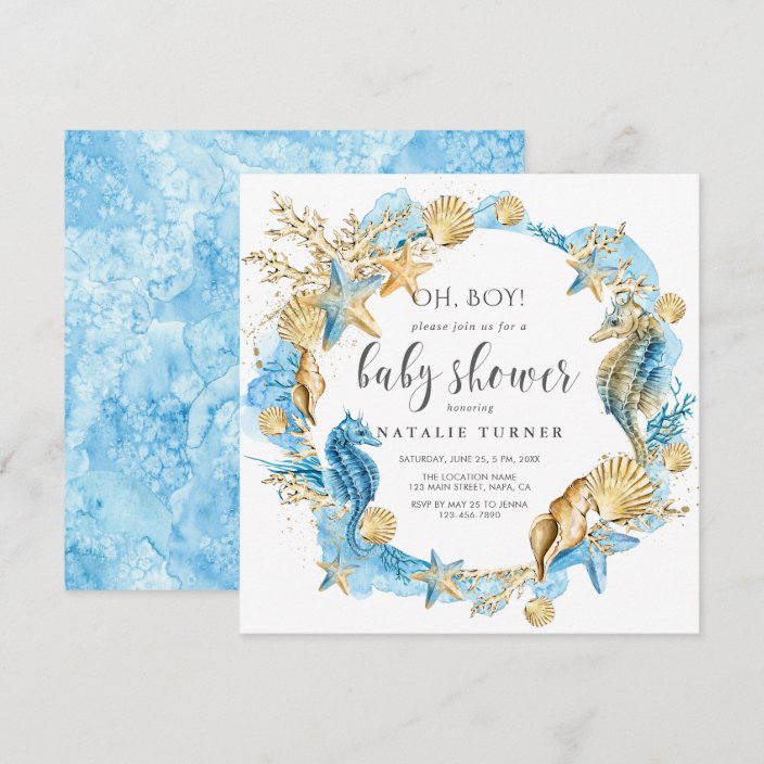 Under The Sea Oh Boy Baby Shower Invitation Zazzle Com