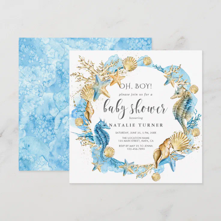 Under The Sea Oh Boy Baby Shower Invitation Zazzle