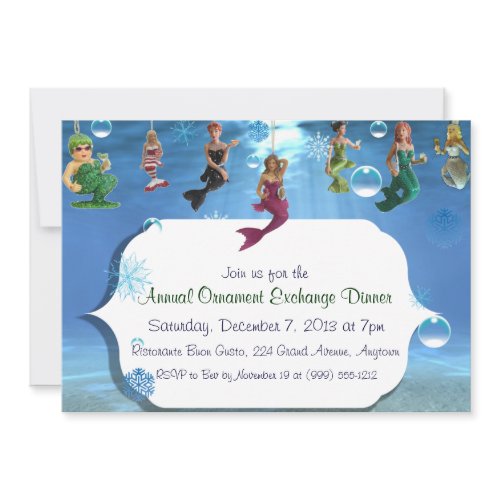 Under the Sea Ornament Exchange Dinner Invitations