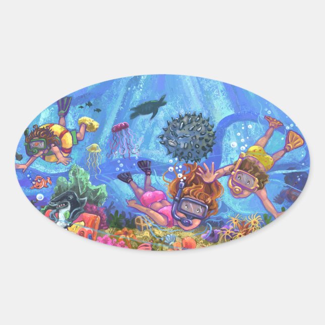 Under the Sea Oval Sticker (Front)