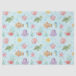 Under the Sea Party Colourful Ocean Creatures Tissue Paper