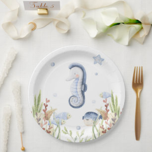 Under the Sea party decor, Ocean Animals Paper Plates