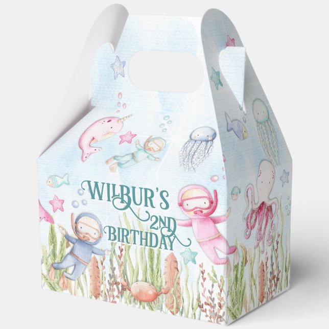Under the Sea Party Favor Box 🐠 Custom Gift Boxes (Front)