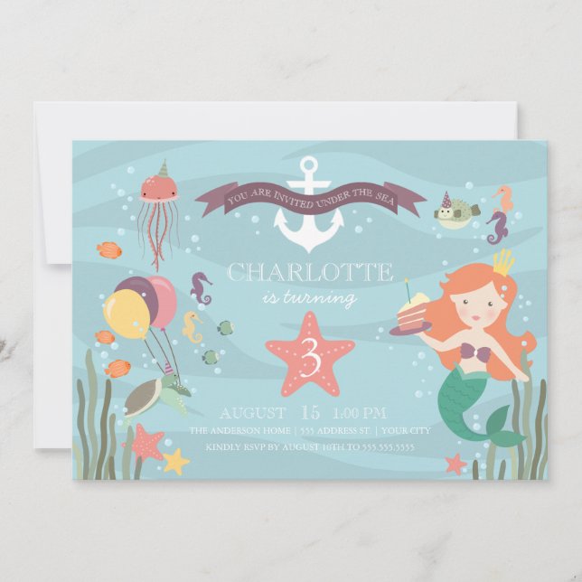 Under the Sea Party Invitation (Front)