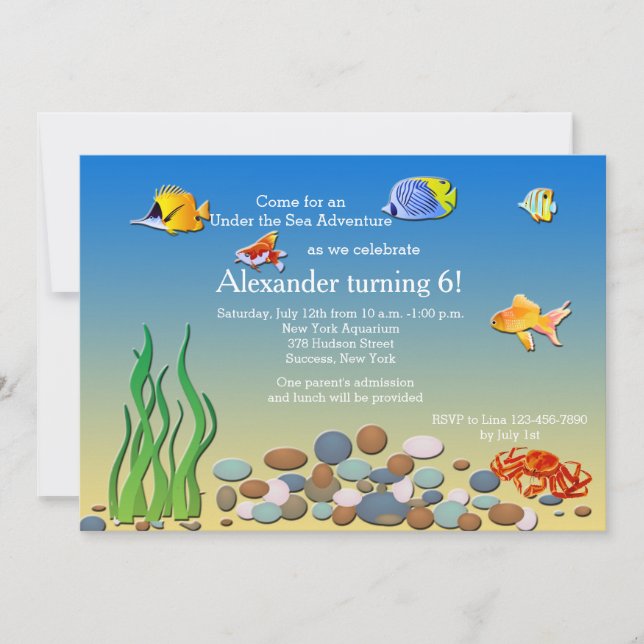 Under the Sea Party Invitation (Front)