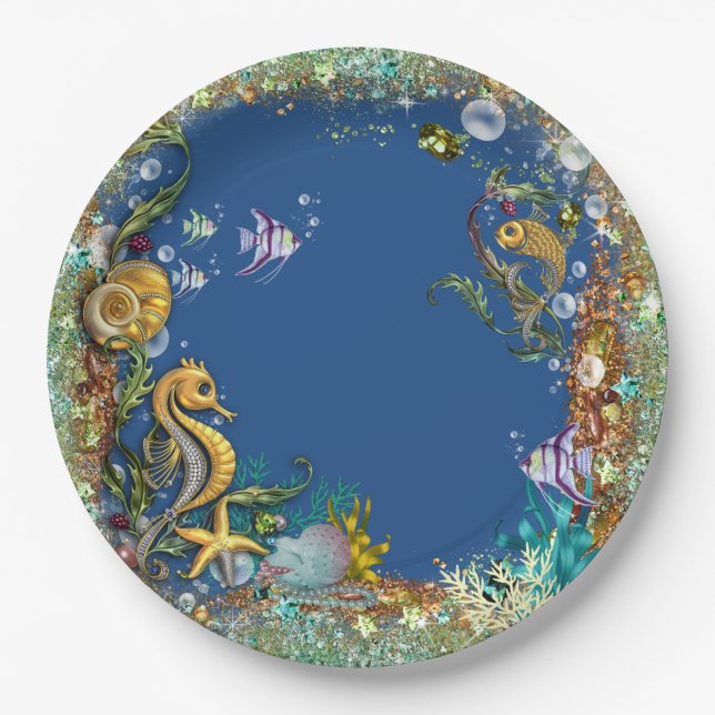 Under The Sea Party Paper Plates (Front)