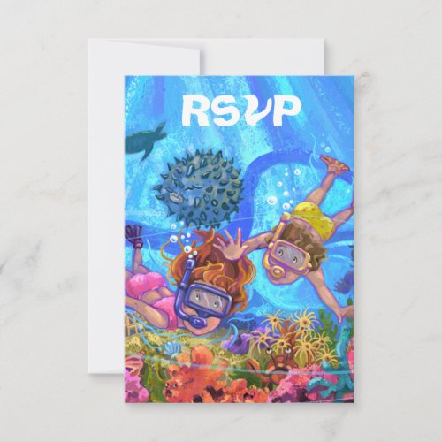 Under the Sea Party RSVP Card Personalized Announcement