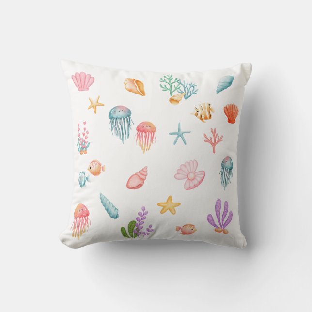 Under The Sea Pattern Throw Pillow (Front)