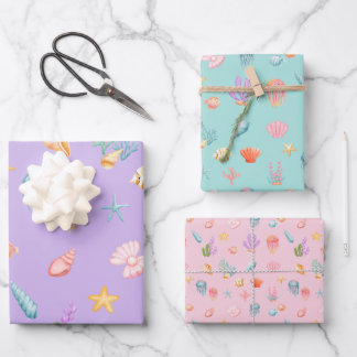 Under The Sea Pattern Wrapping Paper Sheets