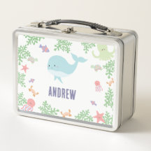 Under the Sea Personalized Cute Whale Kids Pastel