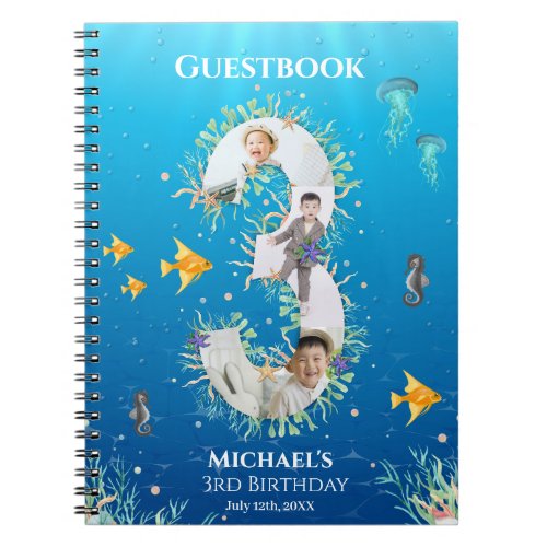 Under The Sea Photo Big 3rd Birthday Guest Book