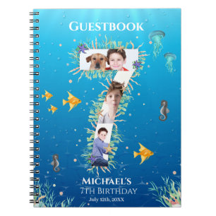 Under The Sea Photo Big 7th Birthday Guest Book