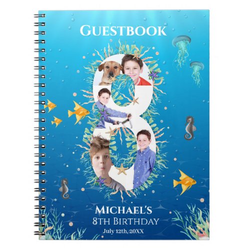 Under The Sea Photo Big 8th Birthday Guest Book