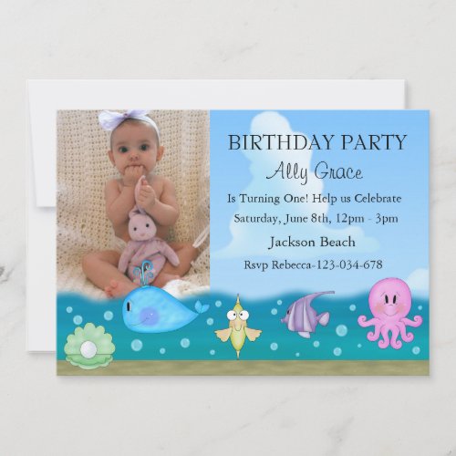 Under The Sea Photo Birthday Invite