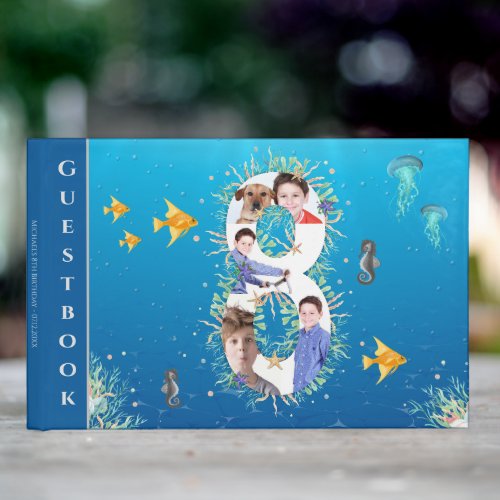 Under The Sea Photo Collage Big 8th Birthday Guest Book