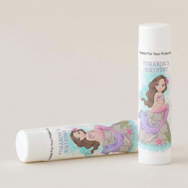 Under the Sea Pink and Purple Mermaid Lip Balm (Front)