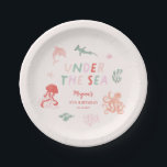 Under The Sea Pink Birthday Party Paper Plates<br><div class="desc">Cute under the sea theme birthday party plate featuring illustration of pink sea creatures.</div>