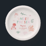 Under The Sea Pink Birthday Party Paper Plates<br><div class="desc">Cute under the sea theme birthday party plate featuring illustration of pink sea creatures.</div>