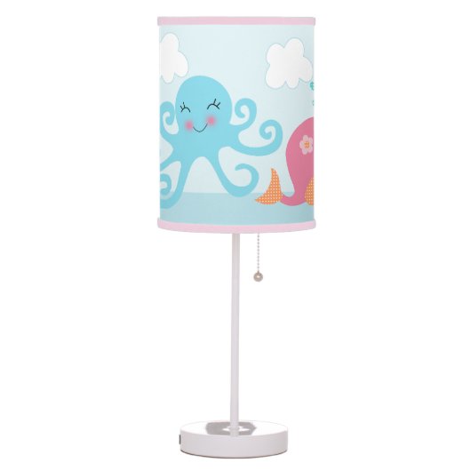 Under the Sea Pink/Girl Baby Nursery Lamp (Left)