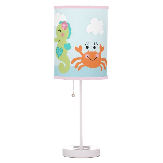 Under the Sea Pink/Girl Baby Nursery Lamp (Right)