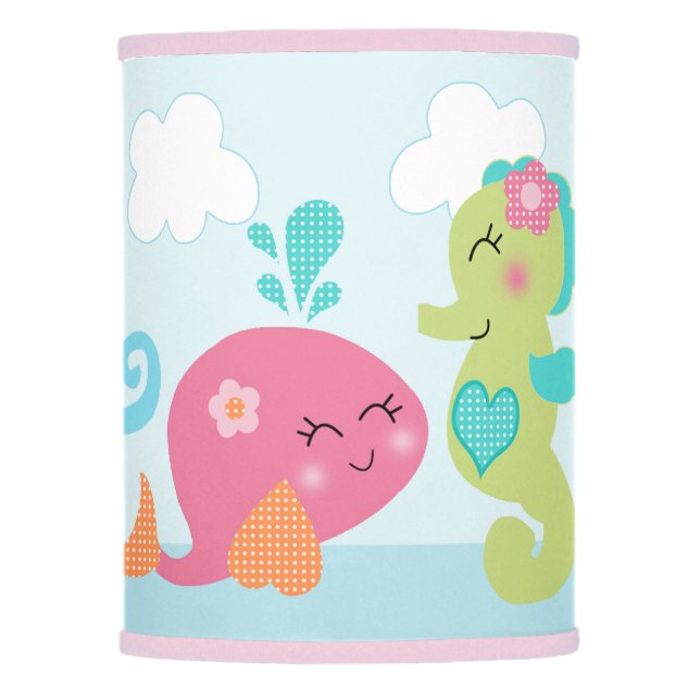 Under the Sea Pink/Girl Baby Nursery Lamp Shade (Front)