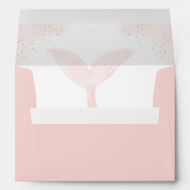 Under the Sea Pink Mermaid Girl Birthday Envelope (Back (Bottom))