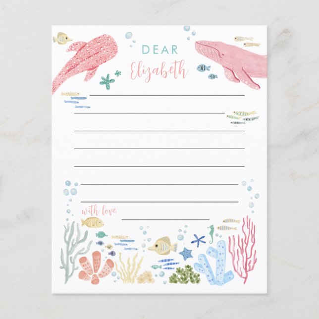 Under The Sea Pink Ocean Animals Time Capsule (Front)