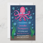 Under The Sea Pink Octopus Birthday Invitations at Zazzle
