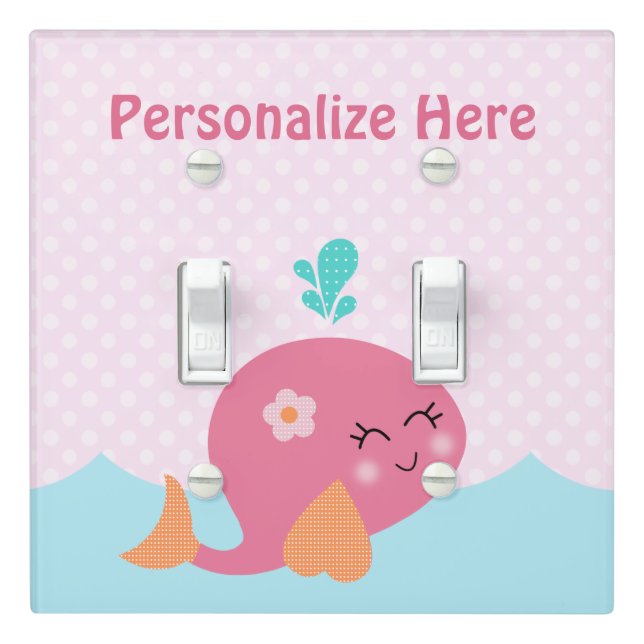 Under the Sea Pink Whale Nursery Plate (In Situ)