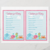 Under the Sea/Pink Whale "Wishes for Baby" notes (Front)